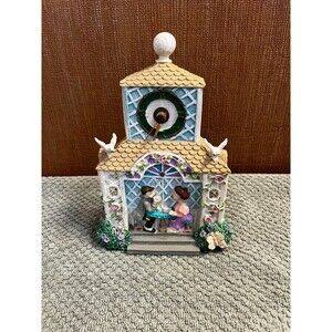 Adorable  "Tea For Two" Resin Chime Quartz Clock by II Inc - Many Song Options